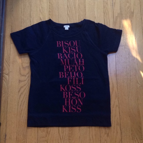 J. Crew Tops - J. Crew Navy "Kiss" Tee Shirt